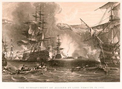 The Bombardment of Algiers by Lord Exmouth in 1816 by English School