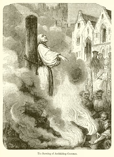 The Burning of Archbishop Cranmer by English School