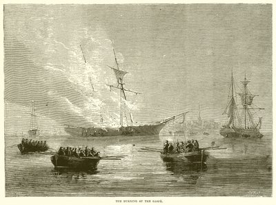 The burning of the Gaspe by English School