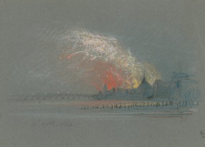 The burning of the Houses of Parliament, 16 October 1834 by English School