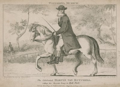 The Celebrated Martin Van Butchell Riding His Favourite Pony in Hyde Park by English School