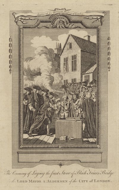 The ceremony of laying the first stone of Black Friars Bridge by English School