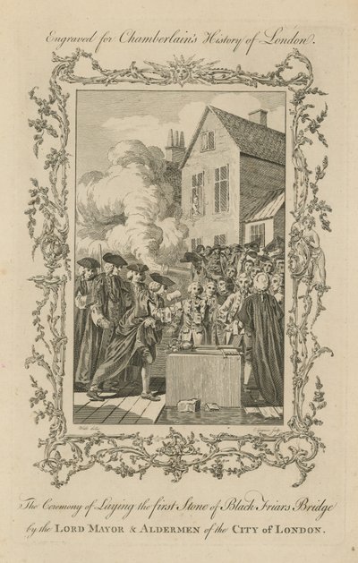 The Ceremony of Laying the First Stone of Blackfriars Bridge by English School