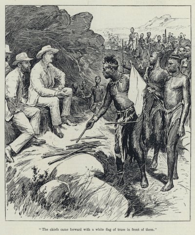 The chiefs came forward with a white flag of truce in front of them by English School