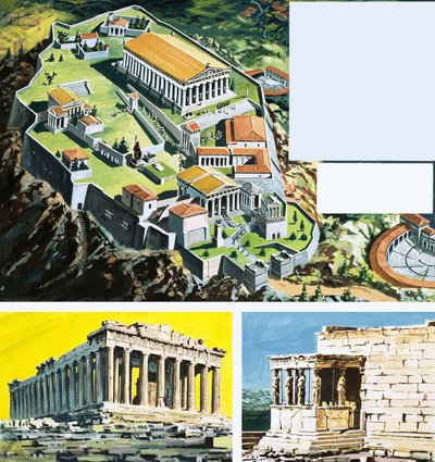 The city of Athens in Ancient Greece by English School