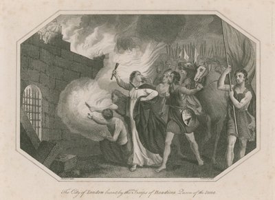 The City of London Burnt by the Troops of Boadicea, Queen of the Iceni by English School