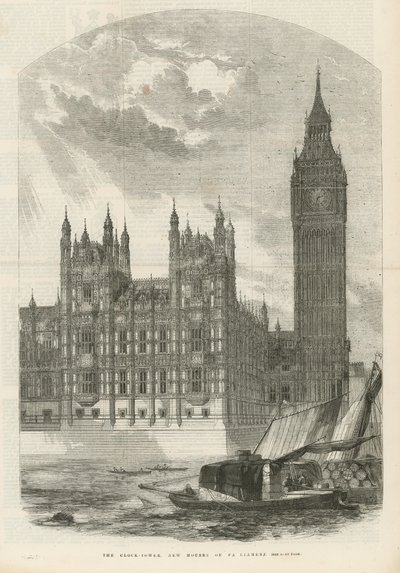 The Clock Tower at the New Houses of Parliament by English School