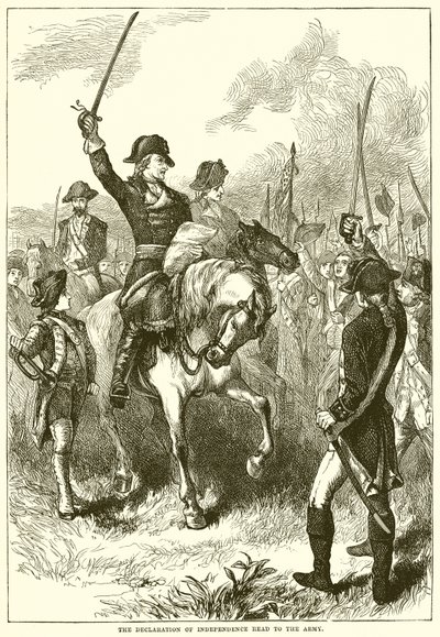 The declaration of independence read to the army by English School