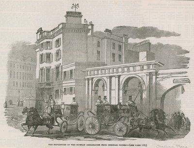 The Departure of the Russian Ambassador from Chesham House by English School