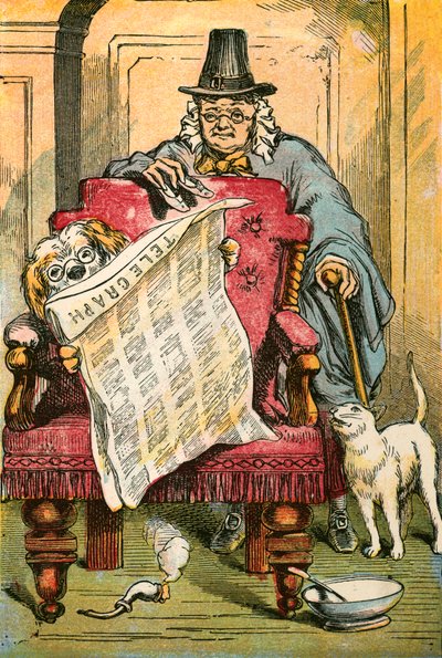 The dog reading the news by English School