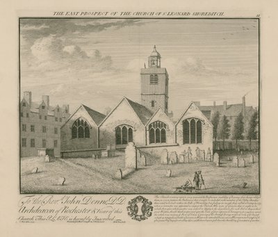 The East Prospect of Church of St Leonard Shoreditch by English School