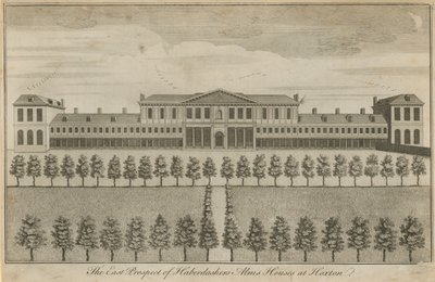 The East Prospect of Haberdashers Alms Houses by English School