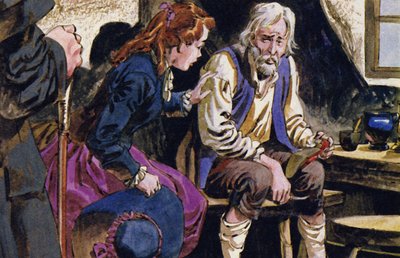 The elderly cobbler did not recognise his daughter by English School