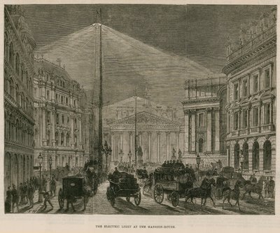 The Electric Light at the Mansion House, London by English School