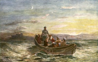 The Escape of Mary Queen of Scots from Loch Leven Castle by English School