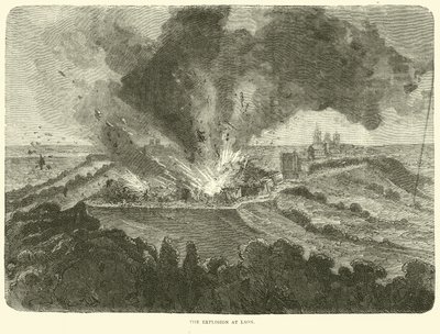 The explosion at Laon, September 1870 by English School