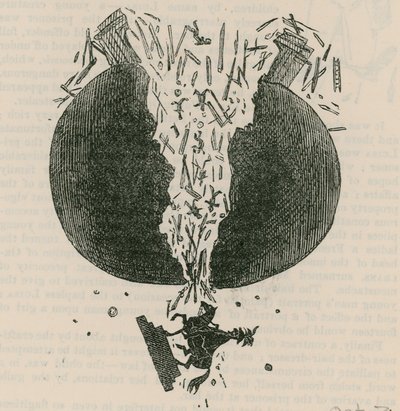 The fall of the Wellington Statue; cartoon by English School