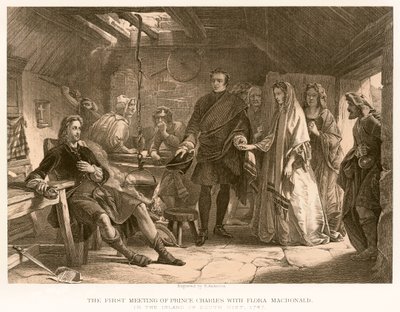 The First Meeting of Prince Charles with Flora Macdonald by English School