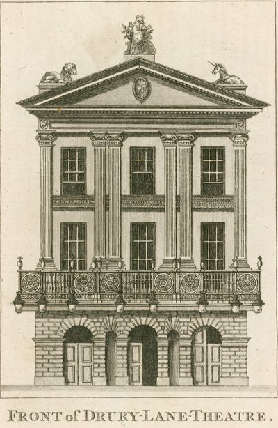 The front of Drury Lane Theatre, London by English School