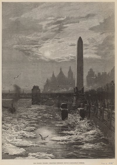 The Frozen Thames - Seagulls Circling Round Cleopatra