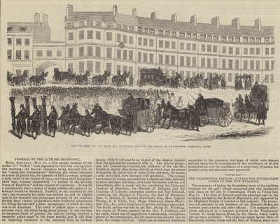 The funeral of the late Mr William Beckford, leaving his house in Lansdowne Crescent, Bath by English School