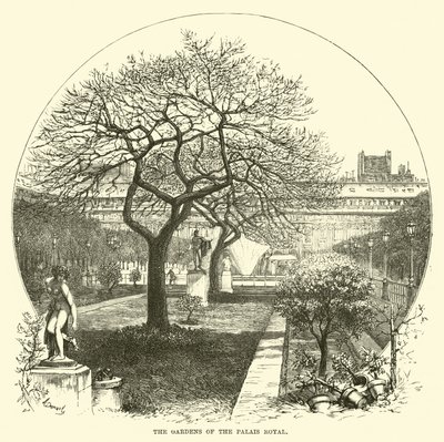 The Gardens of the Palais Royal by English School