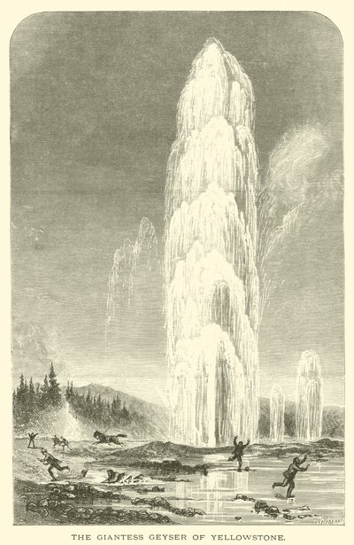 The Giantess Geyser of Yellowstone by English School