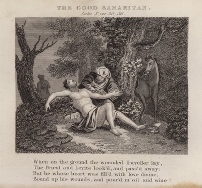 The Good Samaritan, Luke X, ver 30, 36 by English School