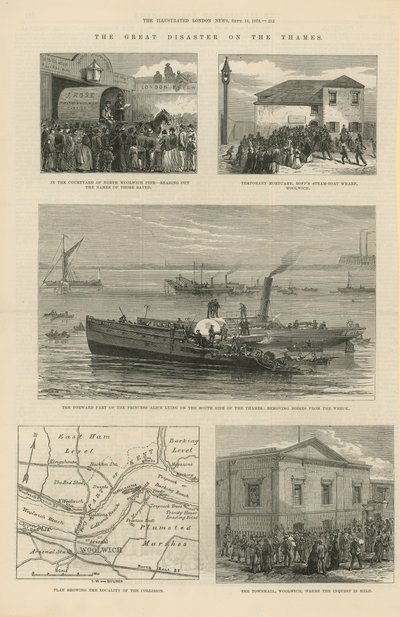 The Great Disaster on the Thames by English School