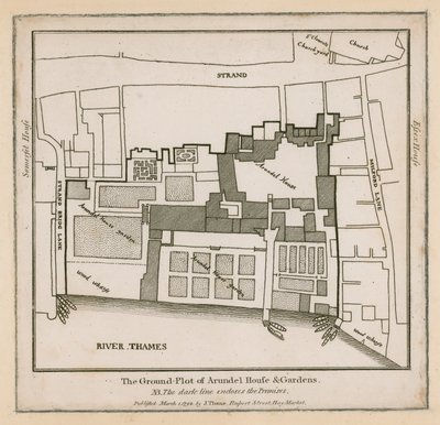 The Ground Plot of Arundel House and Gardens by English School