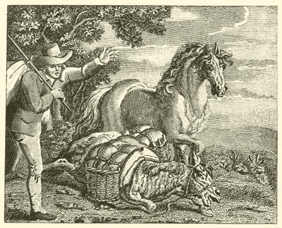 The Horse and the Loaded Ass by English School