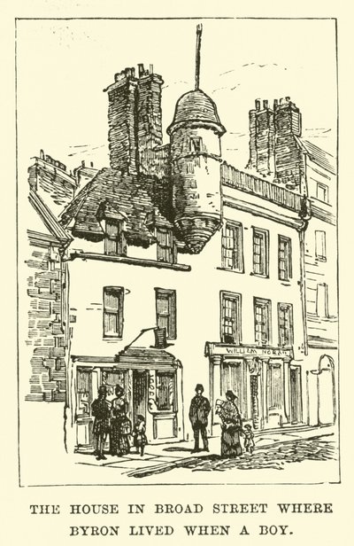 The House in Broad Street Where Byron Lived When a Boy by English School
