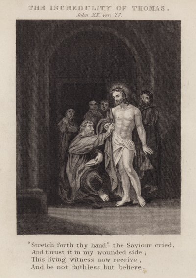 The Incredulity of Thomas, John 20:27 by English School