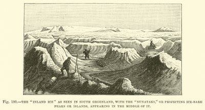 The Inland Ice as Seen in South Greenland, with the Nunataks Appearing in the Middle of It by English School