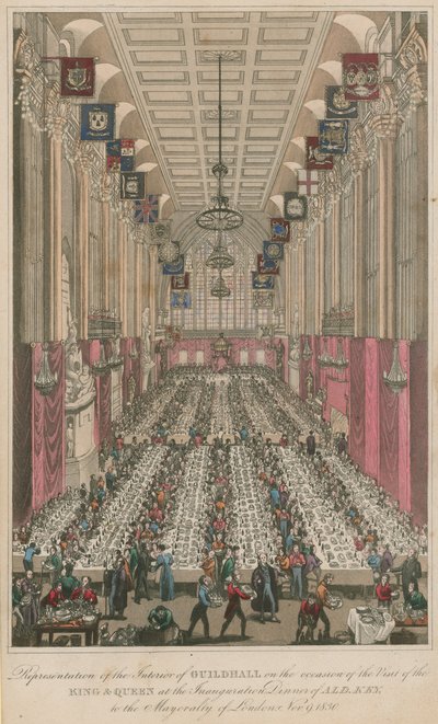 The Interior of Guildhall on the Occasion of the Inauguration Dinner of Alderman Key by English School