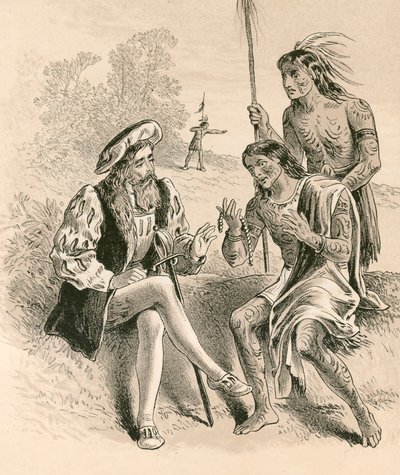 The Kindness of Columbus to the Natives by English School