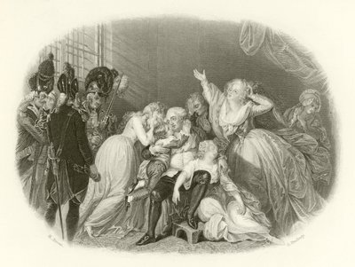 The Last Interview of Louis XVI with His Family by English School