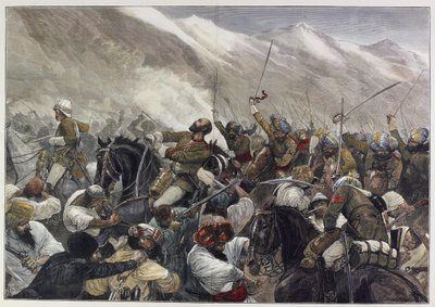 The late Afghan War: Death of Major Wigram Battye in the battle of Futtehabad April 30 by English School