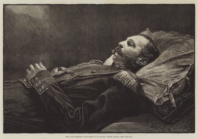 The Late Emperor Alexander II of Russia After Death by English School