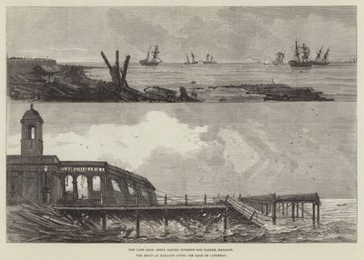 The Late Gale at Margate by English School