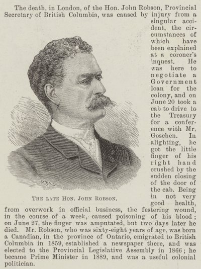 The late Honourable John Robson by English School