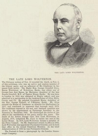 The late Lord Wolverton by English School