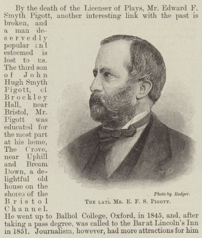 The late Mr E F S Pigott by English School