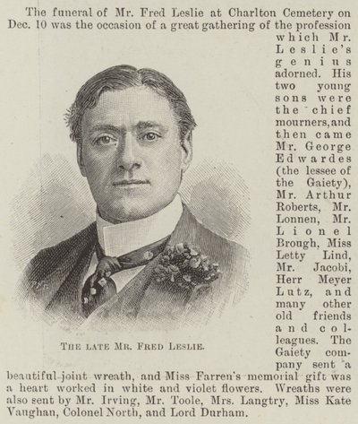 The late Mr Fred Leslie by English School