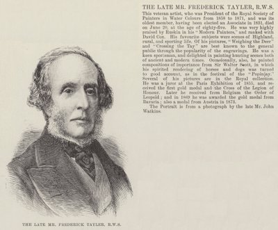 The late Mr Frederick Tayler, RWS by English School