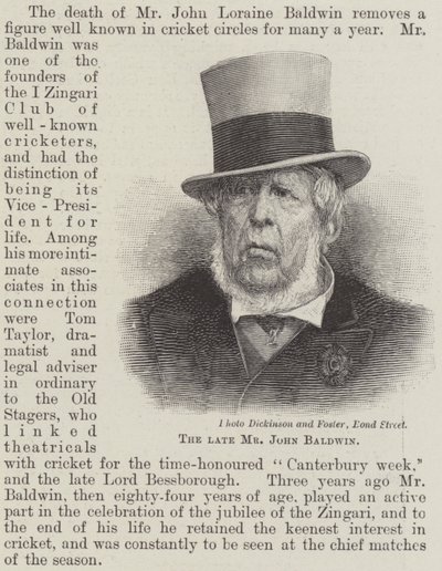 The late Mr John Baldwin by English School
