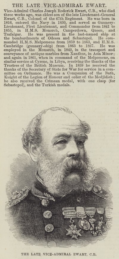 The Late Vice-Admiral Ewart, CB by English School