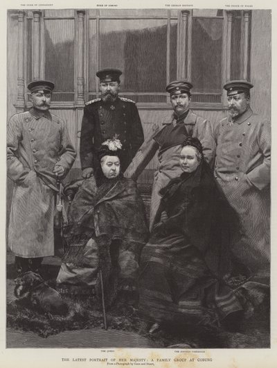 The Latest Portrait of Her Majesty, a Family Group at Coburg by English School