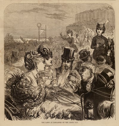The lawn at Doncaster on the Leger Day by English School