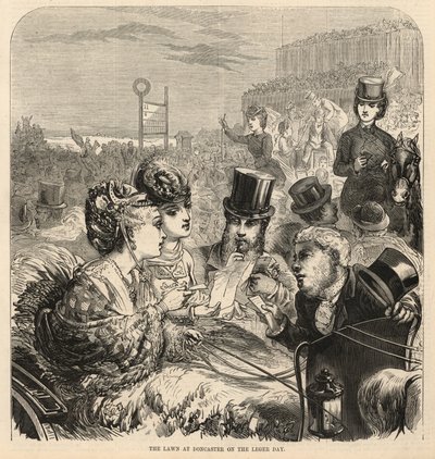 The lawn at Doncaster on the Leger Day by English School